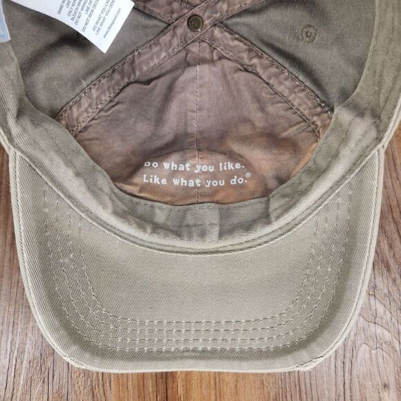 Life is Good Distressed Strapback Hat Cap Gray 'Optimism Can Take You Anywhere' - Picture 8 of 10
